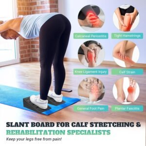 Slant Board for Calf Stretching, 5 Adjustable Angles Incline Board for Squat Wed...