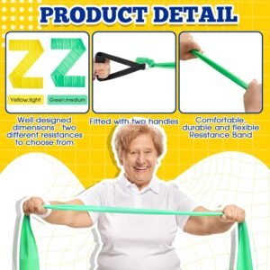 2 Pcs Resistance Band for Seniors with 2 Pcs Handles Exercise Band Specifically ...