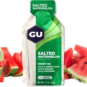 GU Energy Original Sports Nutrition Energy Gel, Salted Watermelon, 8 Count