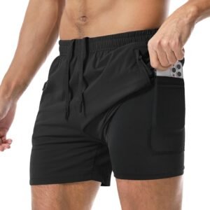 Aolesy Men's Gym Shorts Linerless & Liner - 5" Quick Dry Workout Running Shorts ...