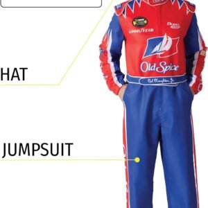 Maxim Party Supplies Ricky Bobby Jumpsuit Men Race Car Driver Costume With Embro...