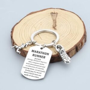 FAADBUK Marathon Runner Keychain Marathon Lover Gift Runner Gift Athlete Gift