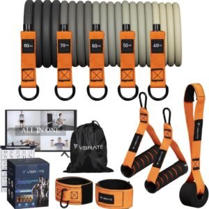 Resistance Bands Set 300lbs 360lbs - Fitness Bands with Handles, Door Anchor, An...