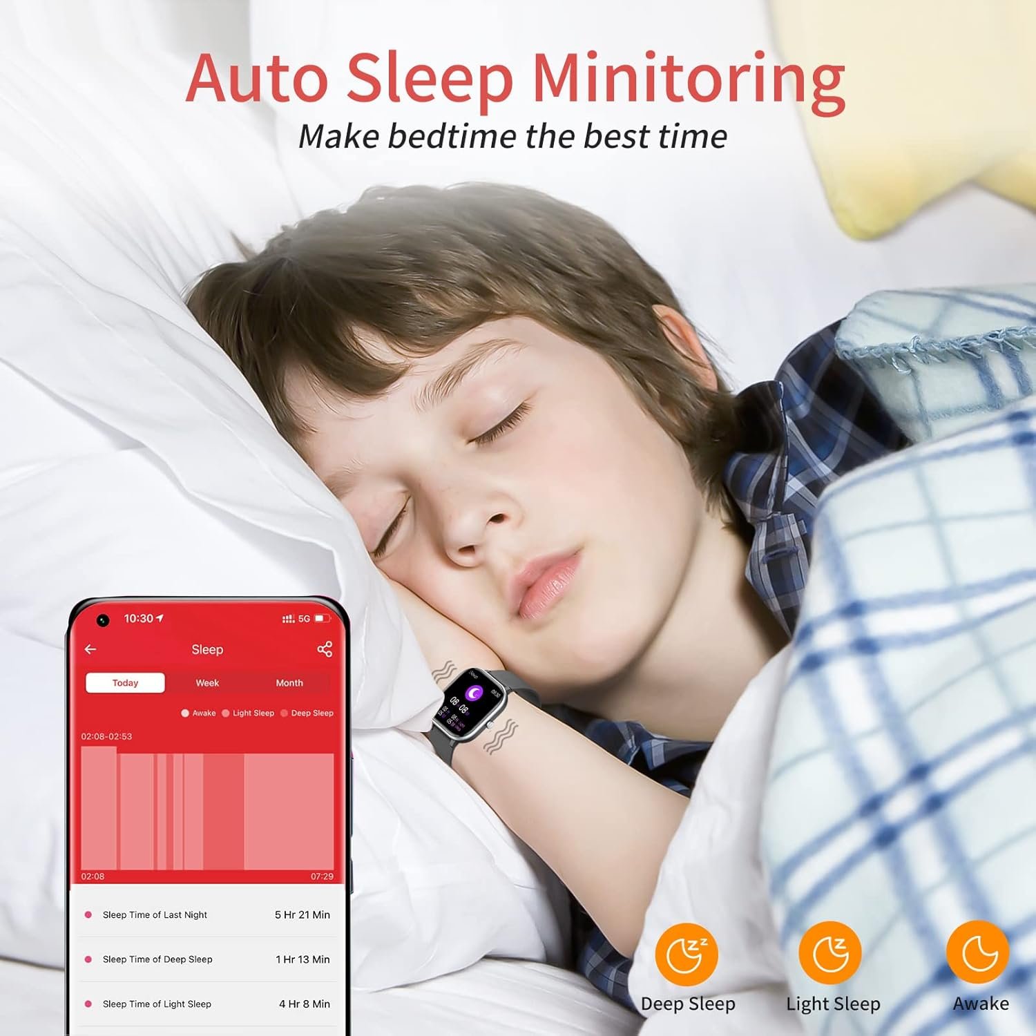 Fitness Tracker Watch, IP68 Waterproof Smart Watch with 19 Sport Modes, Pedomete...