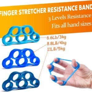 Grip Strength Trainer 7 Pack Adjustable Hand Gripper, Finger Stretcher Resistanc...