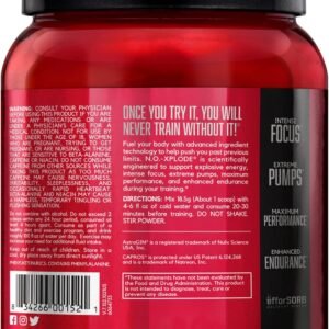 BSN N.O.-XPLODE Pre Workout Powder, Energy Supplement for Men and Women with Cre...