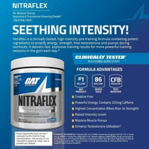 GAT SPORT Nitraflex Advanced Pre-Workout Powder, Increases Blood Flow, Boosts St...