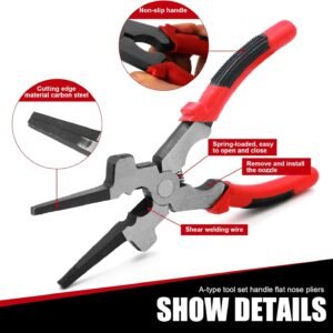 1 PC Car 8" Welding Pliers, Multi-purpose A-type Ground Wire Cutting Tip Clampin...