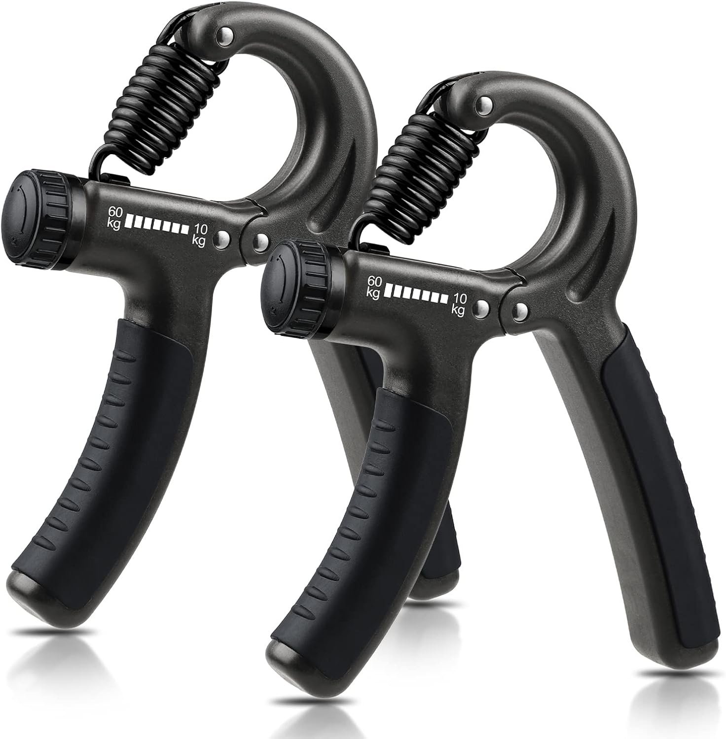 2 Pack Grip Strength Trainer, Hand Grip Strengthener, Adjustable Resistance 22-1...