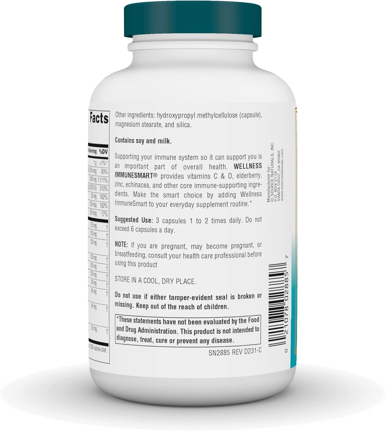 Source Naturals Wellness ImmuneSmart - Core Daily Immune Support* - 180 Capsules