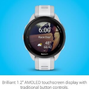 Garmin Forerunner 165 Music, Running Smartwatch, Colorful AMOLED Display, Traini...