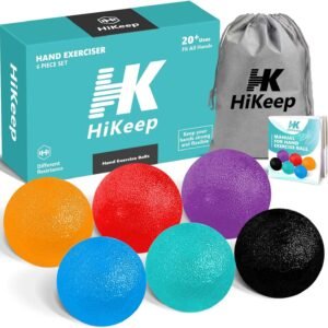 Hand Exercise Balls, Set of 6 Physical Therapy Different Resistance Workout Kit