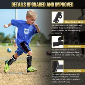 Soccer Shin Guards for Youth Kids Toddler, Protective Soccer Shin Pads & Sleeves...