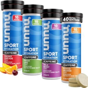 Nuun Sport + Caffeine Electrolyte Tablets for Proactive Hydration, Mixed Flavor ...