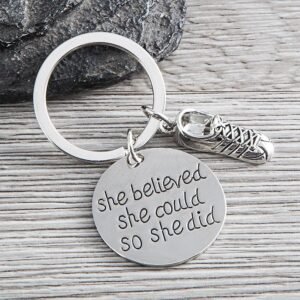 Infinity Collection Runner Keychain, Runner She Believed She Could So She Did Ke...