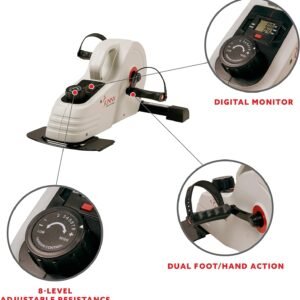 Sunny Health & Fitness Dual Function Under Desk Pedal Exerciser, Portable Indoor...