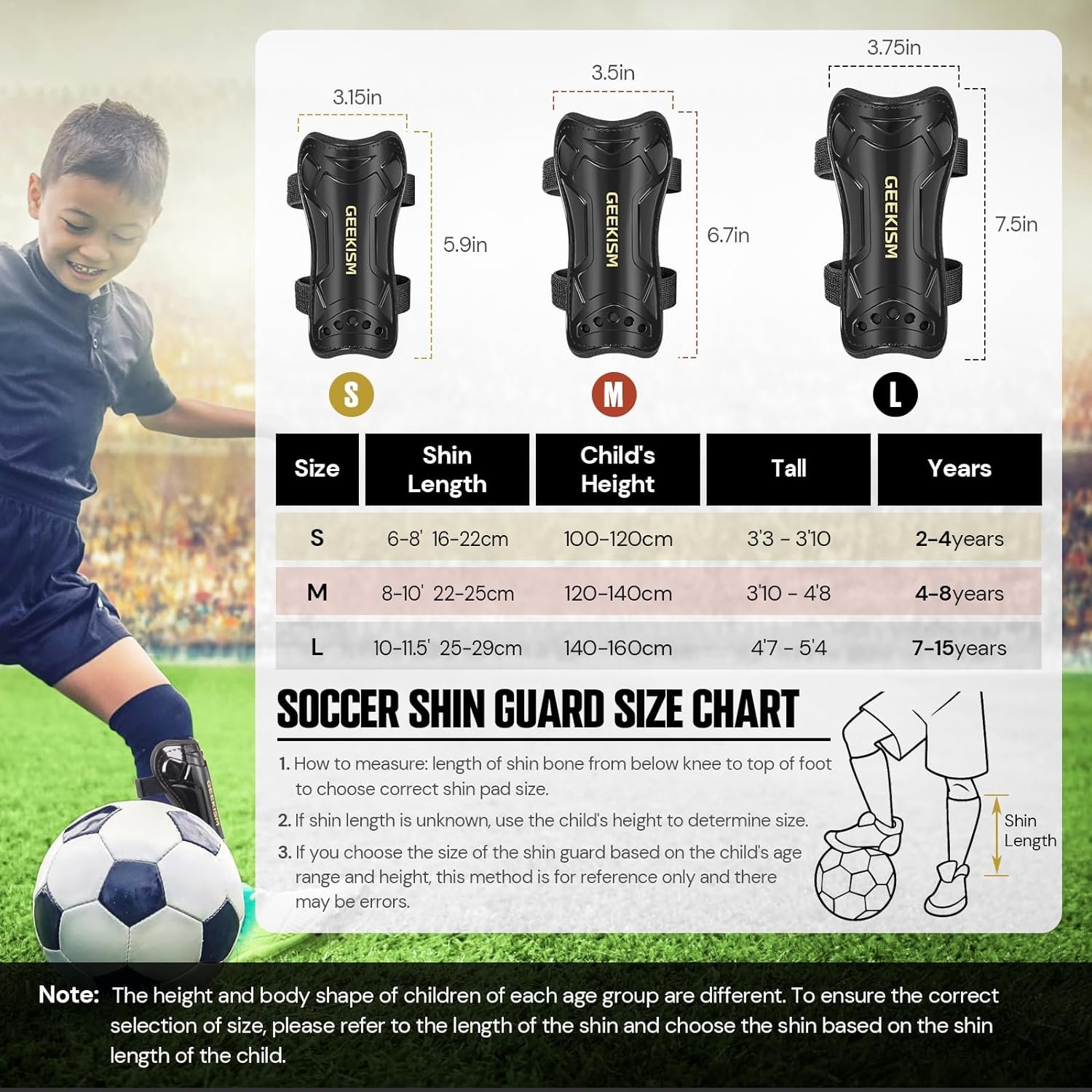 Soccer Shin Guards for Youth Kids Toddler, Protective Soccer Shin Pads & Sleeves...