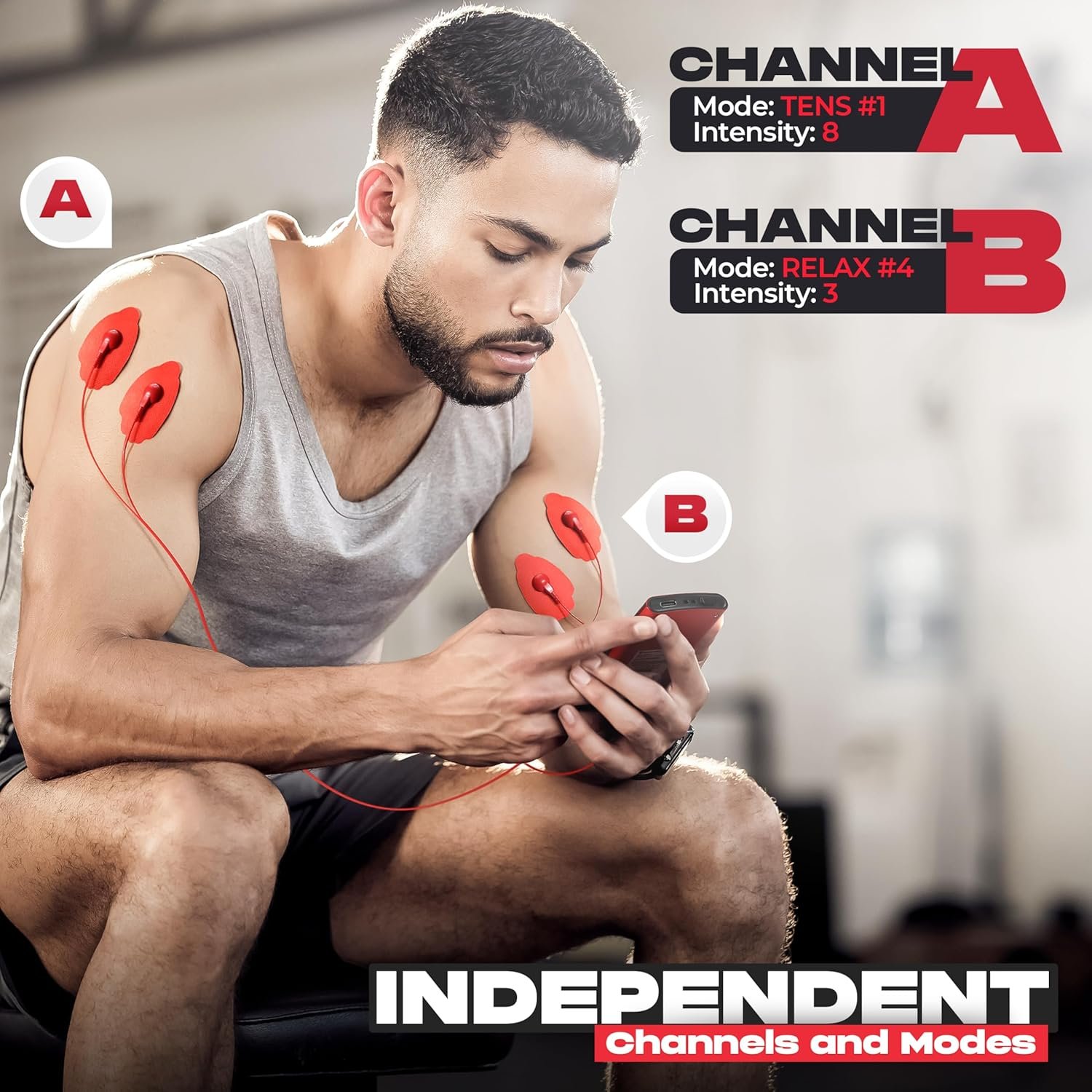 TENS Unit Muscle Stimulator, EMS Massager Machine for Shoulder, Neck, Sciatica a...