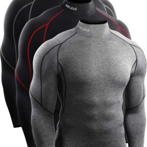 NELEUS Men's 3 Pack Athletic Compression Shirt Running Shirts