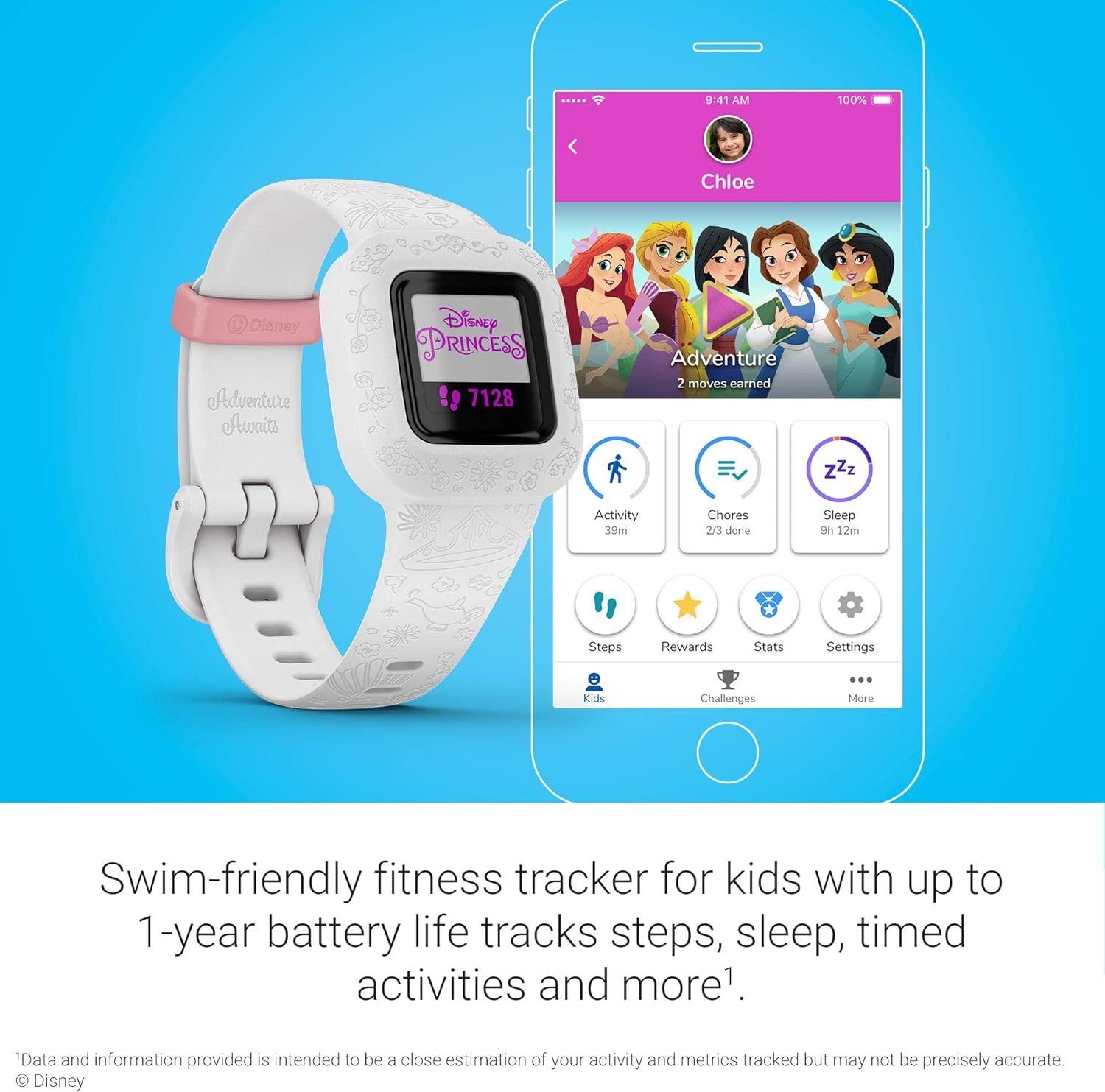 Garmin vivofit jr. 3, Fitness Tracker for Kids, Swim-Friendly, Up To 1-year Batt...