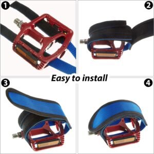 3 Pairs Bike Pedal Straps Bicycle Feet Straps Cycling Adhesive Pedal Toe Clip St...