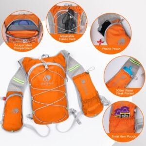 Small Water Backpack, Festival Hydration Vest, Hydro Pack with 2L Water Bladder,...