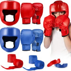 Kanayu 12 Pcs Kids Boxing Equipment Set Including Boxing Helmet and Gloves Hand ...