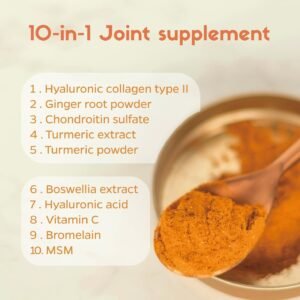 Chondroitin Boswellia MSM Turmeric Hydrolyzed Collagen - Joint Support Supplemen...
