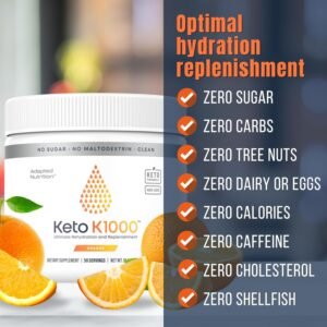 Hi-Lyte Keto K1000 Electrolyte Powder | Orange | Hydration Supplement Drink Mix ...