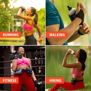 “2-in-1 Running Fun” - Handheld 12 Oz. Water Bottle & Running Belt Add-on - Stra...