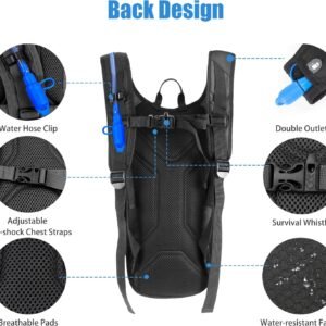 Zavothy Hydration Backpack with 2L Hydration Bladder Water Backpack for Hiking H...