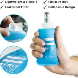 Soft Flask - 5 oz (150 ml)- Shrink As You Drink Pocket Soft Water Bottle for Hyd...