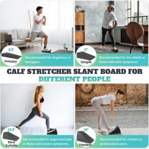 Slant Board for Calf Stretching, 5 Adjustable Angles Incline Board for Squat Wed...