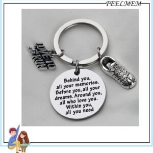 FEELMEM Marathon Runner Gifts Running Keychain Cross Country Track Marathon Jewe...