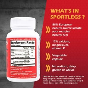 SPORTLEGS Fast Fitness Boost Pre Workout Lactic Acid Supplement, Sports Enduranc...