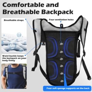 2 Pack Hydration Backpack Pack with 2L Hydration Bladders, ACVCY Lightweight Bre...