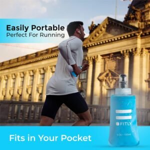 Soft Flask - 5 oz (150 ml)- Shrink As You Drink Pocket Soft Water Bottle for Hyd...