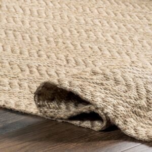 nuLOOM Don Chevron Jute Tasseled Runner Rug, 2' 6" x 8', Natural