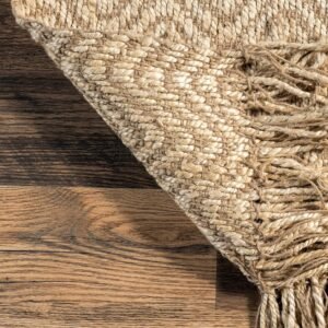 nuLOOM Don Chevron Jute Tasseled Runner Rug, 2' 6" x 8', Natural