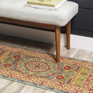 Unique Loom Palace Collection Area Rug - Saray (2' 7" x 10' Runner, Light Blue/ ...