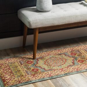 Unique Loom Palace Collection Area Rug - Saray (2' 7" x 10' Runner, Light Blue/ ...