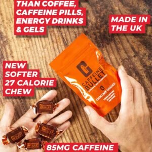 Caffeine Bullet 40 Chocolate Caffeine Chews. Each 85mg Caffeine - Chocolate Oran...