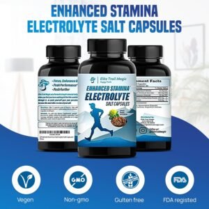 2 Pack Enhanced Stamina and Endurance Electrolytes Salt Capsules with Adaptogens...