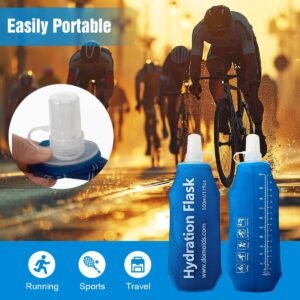 500ML Soft Flask, Running Water Bottle Foldable TPU Hydration Flask for Running ...