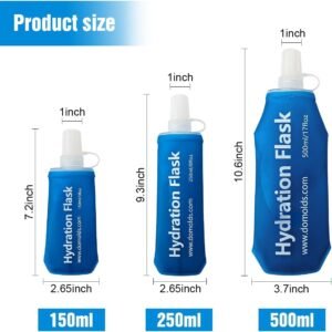 500ML Soft Flask, Running Water Bottle Foldable TPU Hydration Flask for Running ...