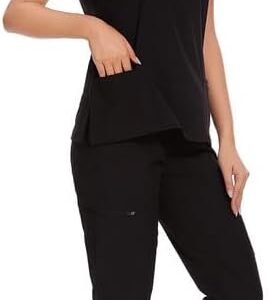 COZYFIT Scrubs for Women - V-Neck Top & Cargo Pants Scrubs Set with 10 Pockets