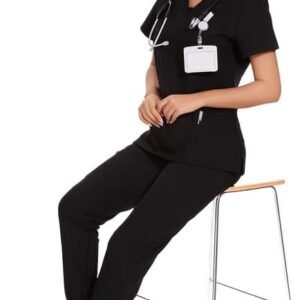 COZYFIT Scrubs for Women - V-Neck Top & Cargo Pants Scrubs Set with 10 Pockets