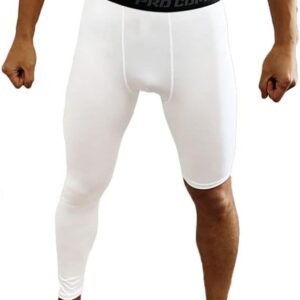 One Leg Compression Tights Long Pants Basketball Sports Base Layer Underwear Act...