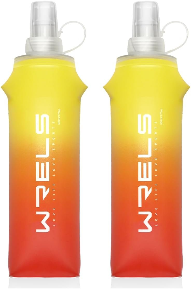 Collapsible TPU Soft Flask,Reusable Handheld Soft Water Bottle for Hydration Pac...