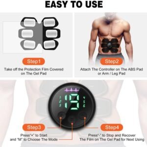 cepignoly Joinpital ABS Stimulator Workout Equipment, Ab Machine USB Rechargeabl...